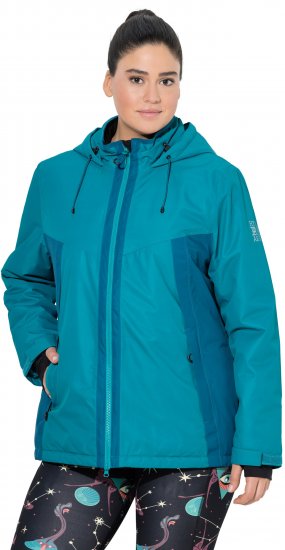 Ulla Popken HYPRAR Triple Function Two-Tone Ski Jacket Emerald Blue - Bundy - 