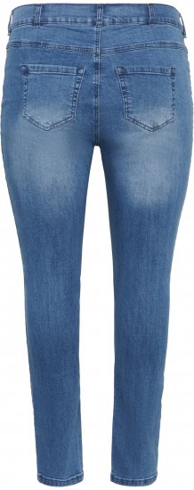 Kaffe Curve Laurina Džíny Washed/Destroyed Blue Denim - Džíny & Kalhoty ve Velkých Velikostech – Plus Size - 