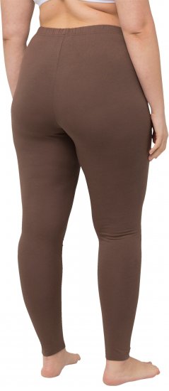 Ulla Popken Basic Stretch Knit Ankle Length Leggings Nougat Brown - Džíny & Kalhoty ve Velkých Velikostech – Plus Size - 