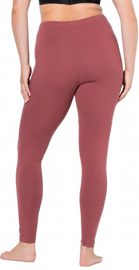 Ulla Popken Basic Stretch Knit Ankle Length Leggings Brick Red - Džíny & Kalhoty ve Velkých Velikostech – Plus Size - 