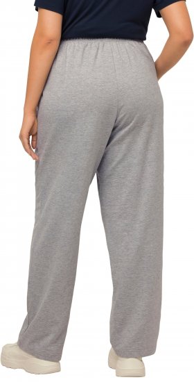 Ulla Popken Pull On Knit Straight Leg Pocket Pants Light Grey Melange - Džíny & Kalhoty ve Velkých Velikostech – Plus Size - 