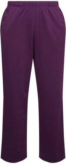 Ulla Popken Pull On Knit Straight Leg Pocket Pants Dark Blackberry - Džíny & Kalhoty ve Velkých Velikostech – Plus Size - 