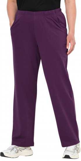 Ulla Popken Pull On Knit Straight Leg Pocket Pants Dark Blackberry - Džíny & Kalhoty ve Velkých Velikostech – Plus Size - 