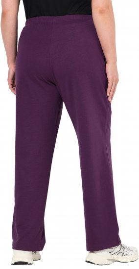Ulla Popken Pull On Knit Straight Leg Pocket Pants Dark Blackberry - Džíny & Kalhoty ve Velkých Velikostech – Plus Size - 