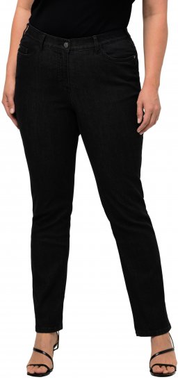 Ulla Popken Sammy Fit Slim Leg Stretch Jeans Black - Džíny & Kalhoty ve Velkých Velikostech – Plus Size - 