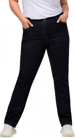 Ulla Popken Straight Leg Mandy Fit Stretch Jeans Dark Blue Denim - Džíny & Kalhoty ve Velkých Velikostech – Plus Size - 