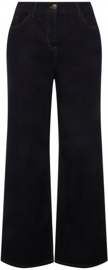Ulla Popken Mary Fit Wide Leg Stretch Jeans Dark Blue Denim - Ulla Popken - 