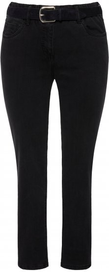Ulla Popken Stretch Sarah Fit Skinny Jeans Black - Džíny & Kalhoty ve Velkých Velikostech – Plus Size - 