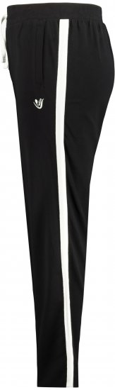 Ulla Popken Side Stripe Adjustable Drawstring Waist Joggers Black - Džíny & Kalhoty ve Velkých Velikostech – Plus Size - 