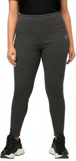 Ulla Popken Faux Fur Lined Stretch Leggings Charcoal - Džíny & Kalhoty ve Velkých Velikostech – Plus Size - 