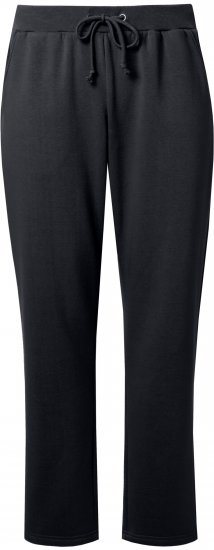 Ulla Popken Basic Drawstring Elastic Waist Cotton Blend Joggers Black - Džíny & Kalhoty ve Velkých Velikostech – Plus Size - 