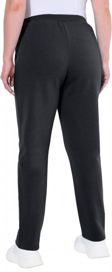 Ulla Popken Basic Drawstring Elastic Waist Cotton Blend Joggers Black - Džíny & Kalhoty ve Velkých Velikostech – Plus Size - 