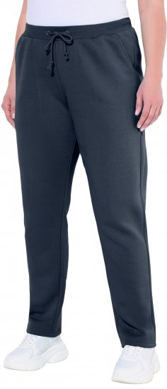 Ulla Popken Basic Drawstring Elastic Waist Cotton Blend Joggers Navy - Džíny & Kalhoty ve Velkých Velikostech – Plus Size - 