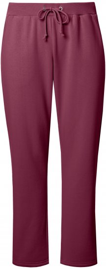 Ulla Popken Basic Drawstring Elastic Waist Cotton Blend Joggers Dark Berry - Džíny & Kalhoty ve Velkých Velikostech – Plus Size - 