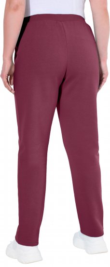 Ulla Popken Basic Drawstring Elastic Waist Cotton Blend Joggers Dark Berry - Džíny & Kalhoty ve Velkých Velikostech – Plus Size - 