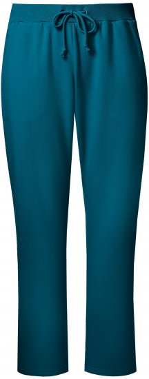 Ulla Popken Basic Drawstring Elastic Waist Cotton Blend Joggers Cerulean - Džíny & Kalhoty ve Velkých Velikostech – Plus Size - 