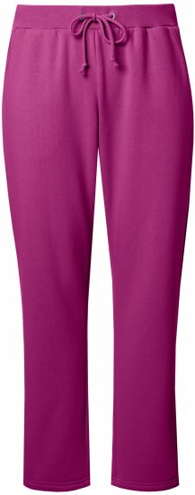 Ulla Popken Basic Drawstring Elastic Waist Cotton Blend Joggers Berry - Džíny & Kalhoty ve Velkých Velikostech – Plus Size - 