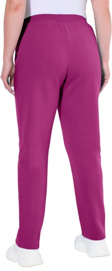 Ulla Popken Basic Drawstring Elastic Waist Cotton Blend Joggers Berry - Džíny & Kalhoty ve Velkých Velikostech – Plus Size - 