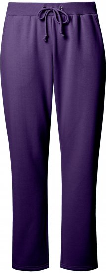Ulla Popken Basic Drawstring Elastic Waist Cotton Blend Joggers Deep Violet - Džíny & Kalhoty ve Velkých Velikostech – Plus Size - 