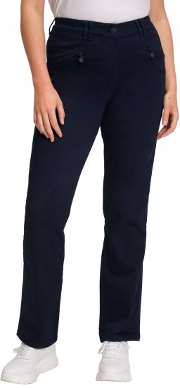 Ulla Popken Basic Mony Tapered Leg Stretch Pants Navy - Džíny & Kalhoty ve Velkých Velikostech – Plus Size - 