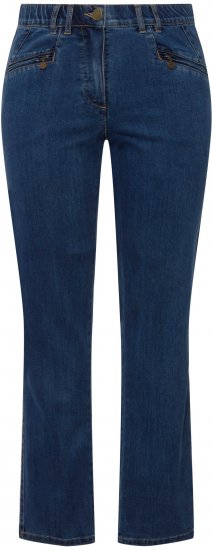 Ulla Popken Mony Elastic Waist Zip Pocket Jeans Blue Denim - Džíny & Kalhoty ve Velkých Velikostech – Plus Size - 