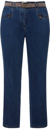 Ulla Popken Mony Elastic Waist Zip Pocket Jeans Blue Denim - Džíny & Kalhoty ve Velkých Velikostech – Plus Size - 