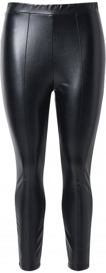 Ulla Popken Metallic Faux Leather Leggings Black - Džíny & Kalhoty ve Velkých Velikostech – Plus Size - 