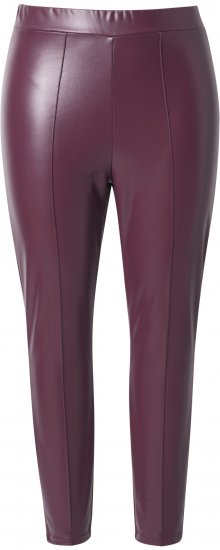 Ulla Popken Metallic Faux Leather Leggings Plum - Džíny & Kalhoty ve Velkých Velikostech – Plus Size - 