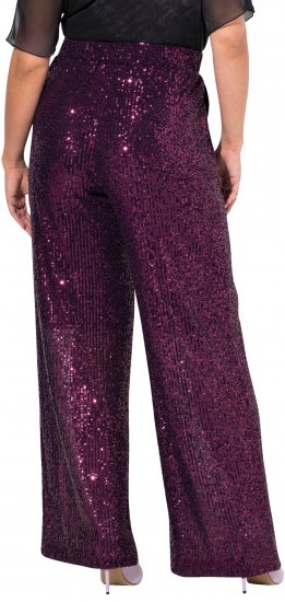 Ulla Popken Wide Leg Sequined Pants Mulberry - Džíny & Kalhoty ve Velkých Velikostech – Plus Size - 