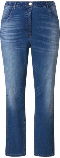 Ulla Popken Rhinestone Detail Stretch Fit Jeans Denim Blue - Džíny & Kalhoty ve Velkých Velikostech – Plus Size - 