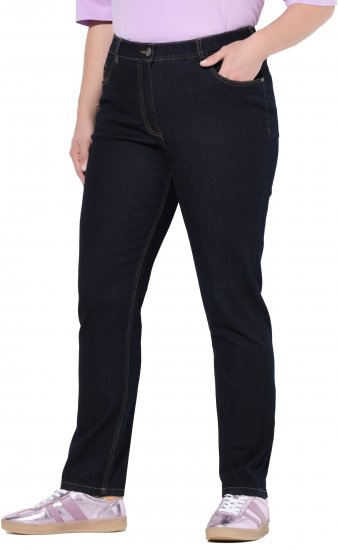 Ulla Popken Stretch Fit Jeans Dark Blue Denim - Džíny & Kalhoty ve Velkých Velikostech – Plus Size - 