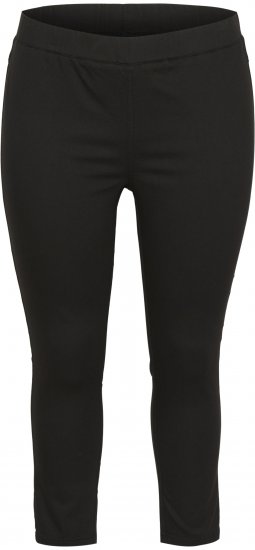 Kaffe Curve Ana Zkrácené Twill Jeggings Sytě černá - Džíny & Kalhoty ve Velkých Velikostech – Plus Size - 