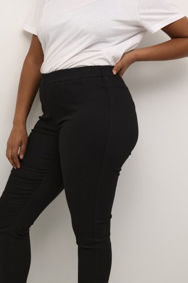 Kaffe Curve Ana Zkrácené Twill Jeggings Sytě černá - Džíny & Kalhoty ve Velkých Velikostech – Plus Size - 