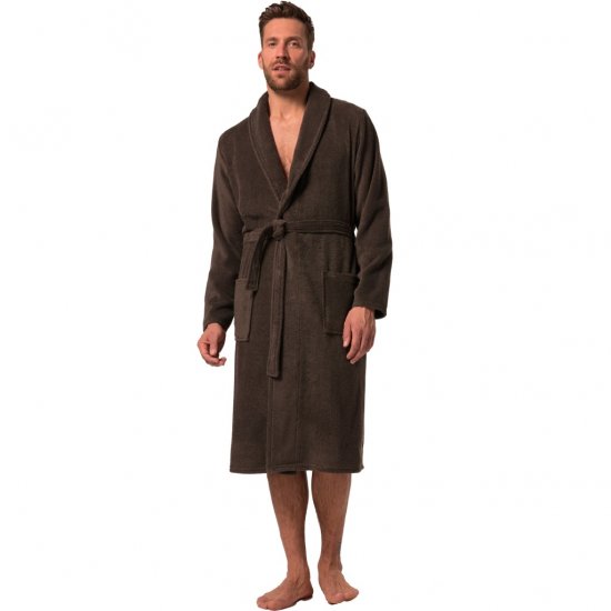 JP1880 Bathrobe Extra Soft Terry Cloth Brown - Spodní prádlo - Spodní Prádlo Nadměrné Velikosti 2XL-8XL