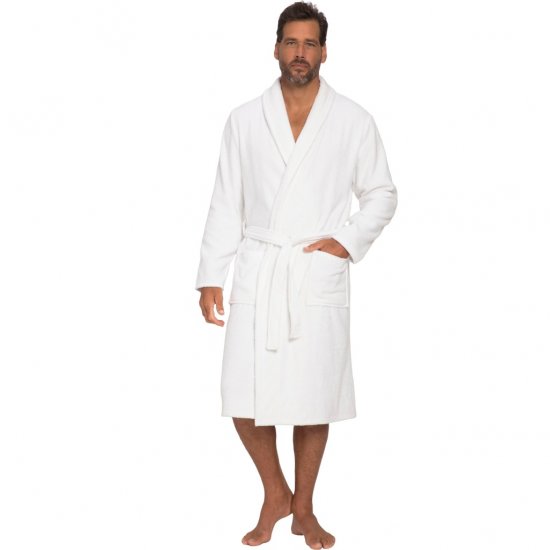 JP1880 Bathrobe Extra Soft Terry Cloth White - Spodní prádlo - Spodní Prádlo Nadměrné Velikosti 2XL-8XL