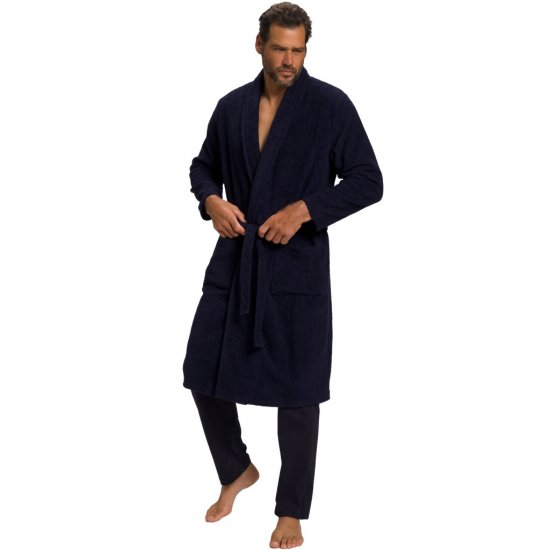 JP1880 Bathrobe Extra Soft Terry Cloth Dark Navy - Spodní prádlo - Spodní Prádlo Nadměrné Velikosti 2XL-8XL