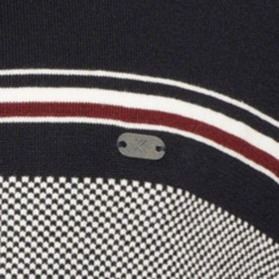 Kam Jeans 93 Stripe 1/4 Zipper Knitted Sweater Navy - Mikiny & mikiny s kapucí - Mikiny & Mikiny s kapucí 2XL-12XL