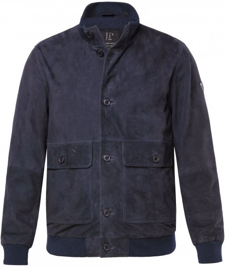 JP1880 Soft Goatskin Suede Leather Jacket Navy - Kožené bundy - Kožené bundy ve velkých velikostech
