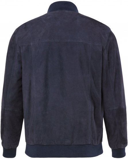 JP1880 Soft Goatskin Suede Leather Jacket Navy - Kožené bundy - Kožené bundy ve velkých velikostech