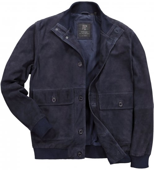 JP1880 Soft Goatskin Suede Leather Jacket Navy - Kožené bundy - Kožené bundy ve velkých velikostech