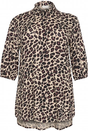 Kaffe Curve Sonna Košile Leopardí Potisk - Halenky & tuniky - 