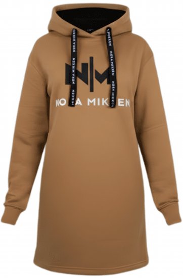 Nora Mikken KADRI Long Hoodie Camel - Mikiny & mikiny s kapucí - 