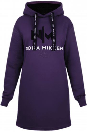 Nora Mikken KADRI Long Hoodie Purple - Mikiny & mikiny s kapucí - 