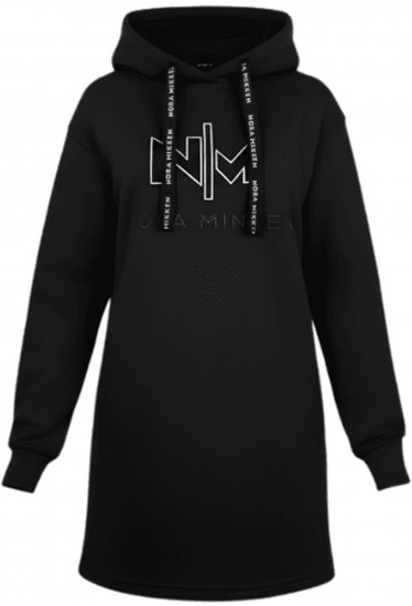 Nora Mikken KADRI WHITE Long Hoodie Black - Mikiny & mikiny s kapucí - 
