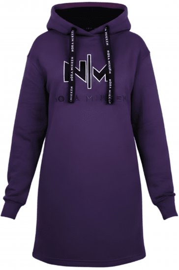 Nora Mikken KADRI WHITE Long Hoodie Purple - Mikiny & mikiny s kapucí - 