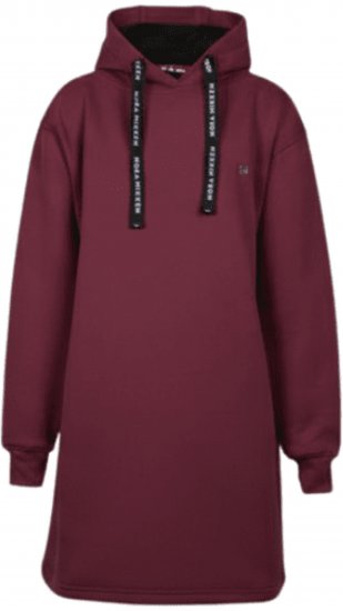 Nora Mikken KRISTINA Long Hoodie Burgundy - Mikiny & mikiny s kapucí - 