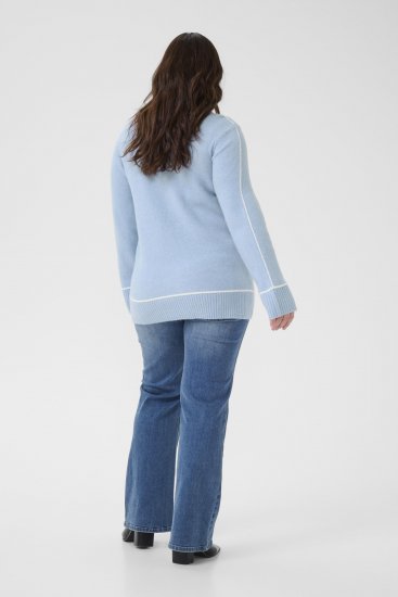 Kaffe Curve Jina Knit Pullover Powder Blue Melange - Pletené svetry - 