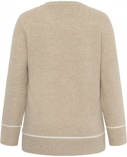 Kaffe Curve Jina Knit Pullover Feather Grey Melange - Pletené svetry - 