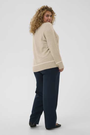 Kaffe Curve Jina Knit Pullover Feather Grey Melange - Pletené svetry - 