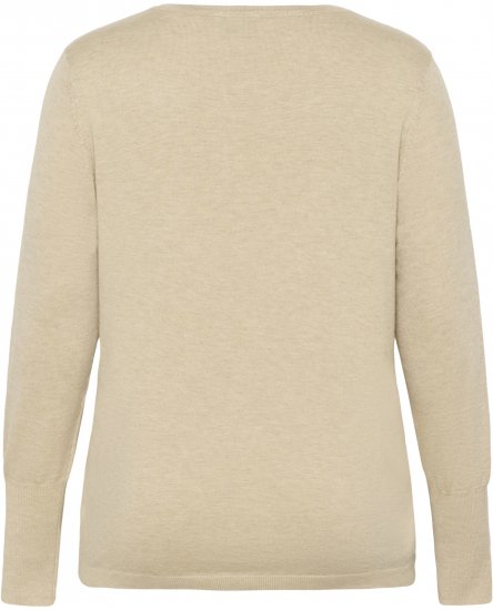 Kaffe Curve Lizzy Long Sleeve Pullover Feather Grey Melange - Pletené svetry - 
